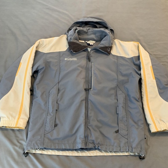 Vintage Columbia Jacket Mens Large Blue Interchange 3-in-1 Hooded Fleece 00s